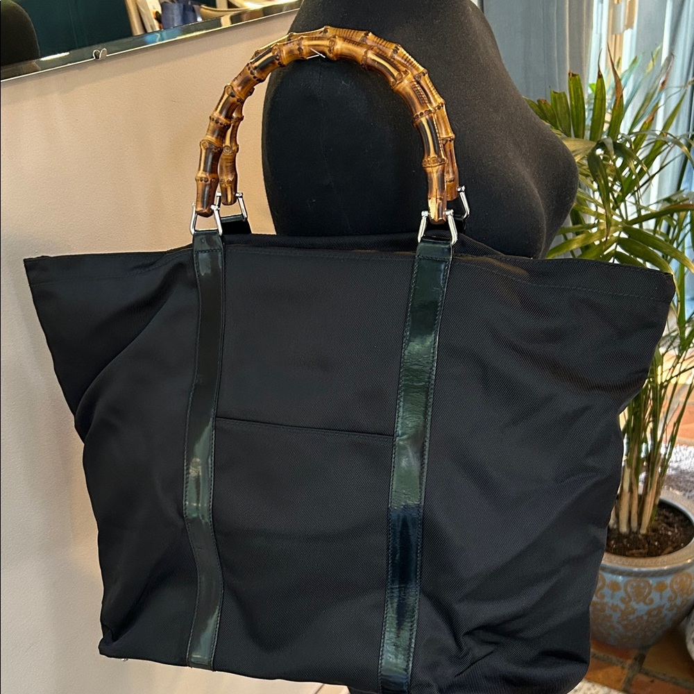 Gucci GORGEOUS Black Tote with Bamboo Handles